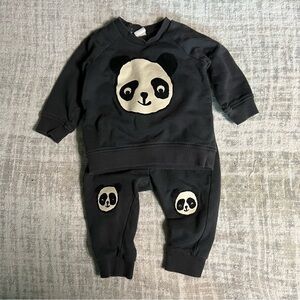 H&M Set Panda Baby Outfit Size 6-9 Month Sweatshirt Joggers